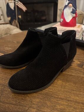 Crown Vintage Black Suede Ankle Booties with Side Elastic